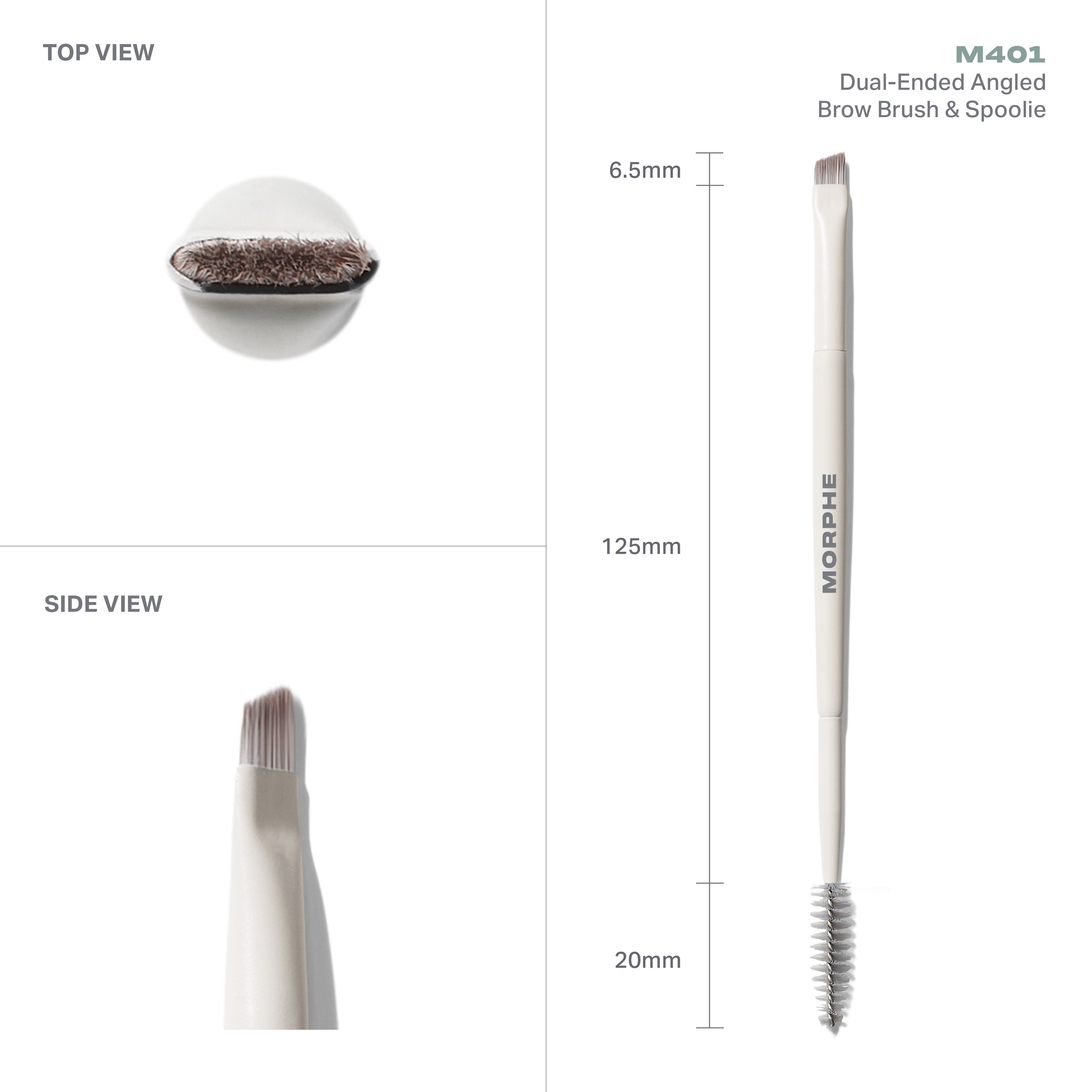 M401 Dual-Ended Angled Brow Brush & Spoolie